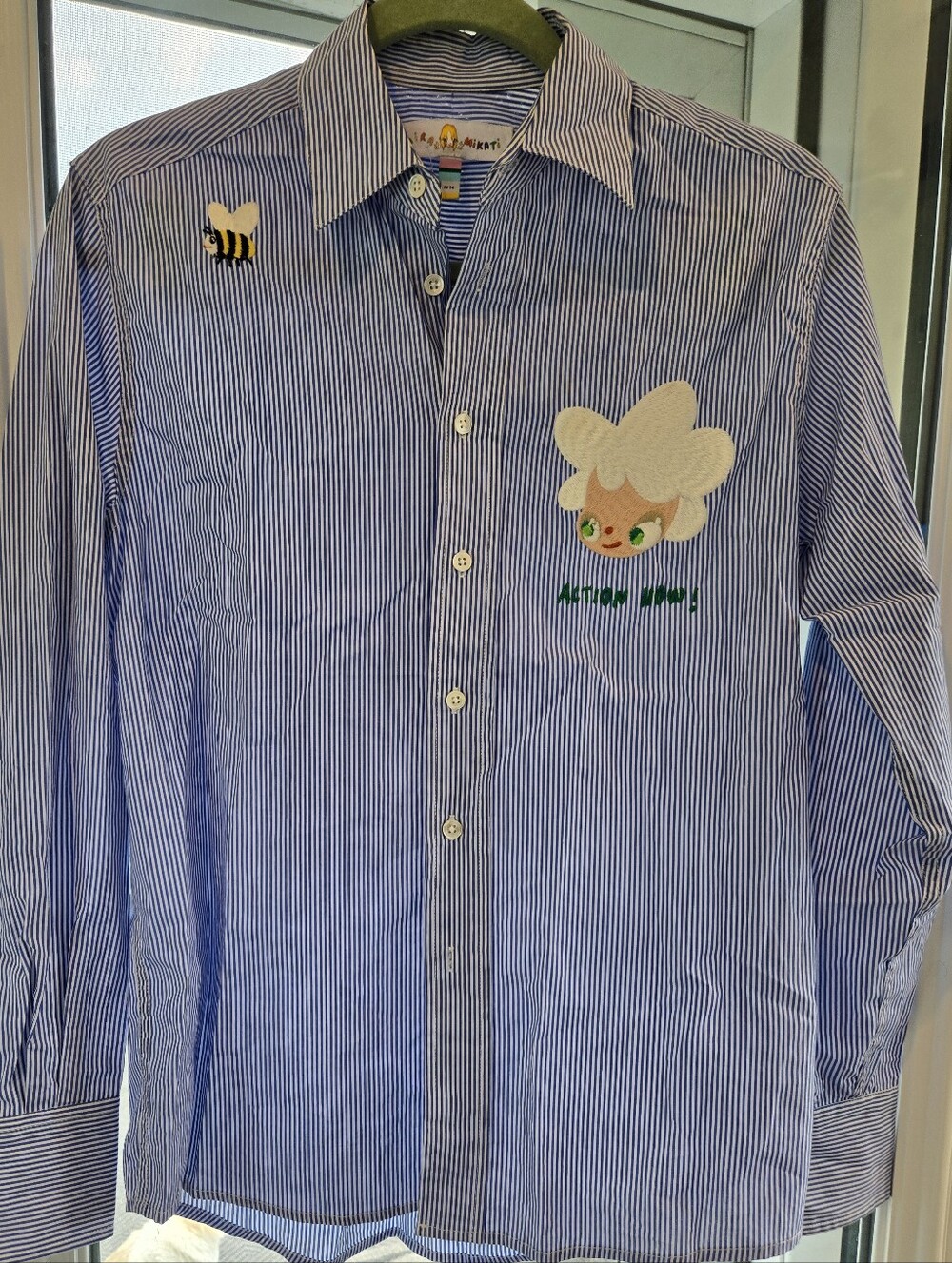 Mira Mikati Embroidered Striped Cotton Shirt EU 34 / US 2